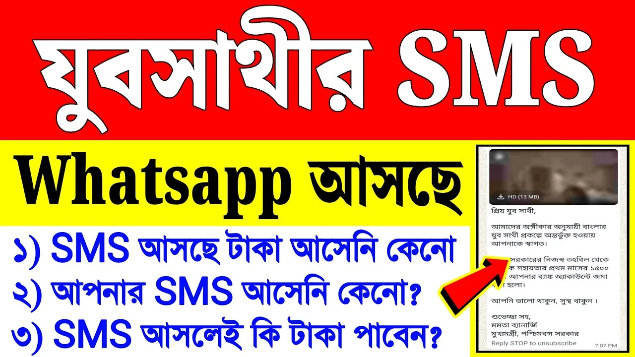 Yuba Sathi Prakalpa SMS বড় খবর! WhatsApp-এ আসছে SMS, কিন্তু অ্যাকাউন্টে টাকা ঢুকছে না কেন? জেনে নিন বিস্তারিত